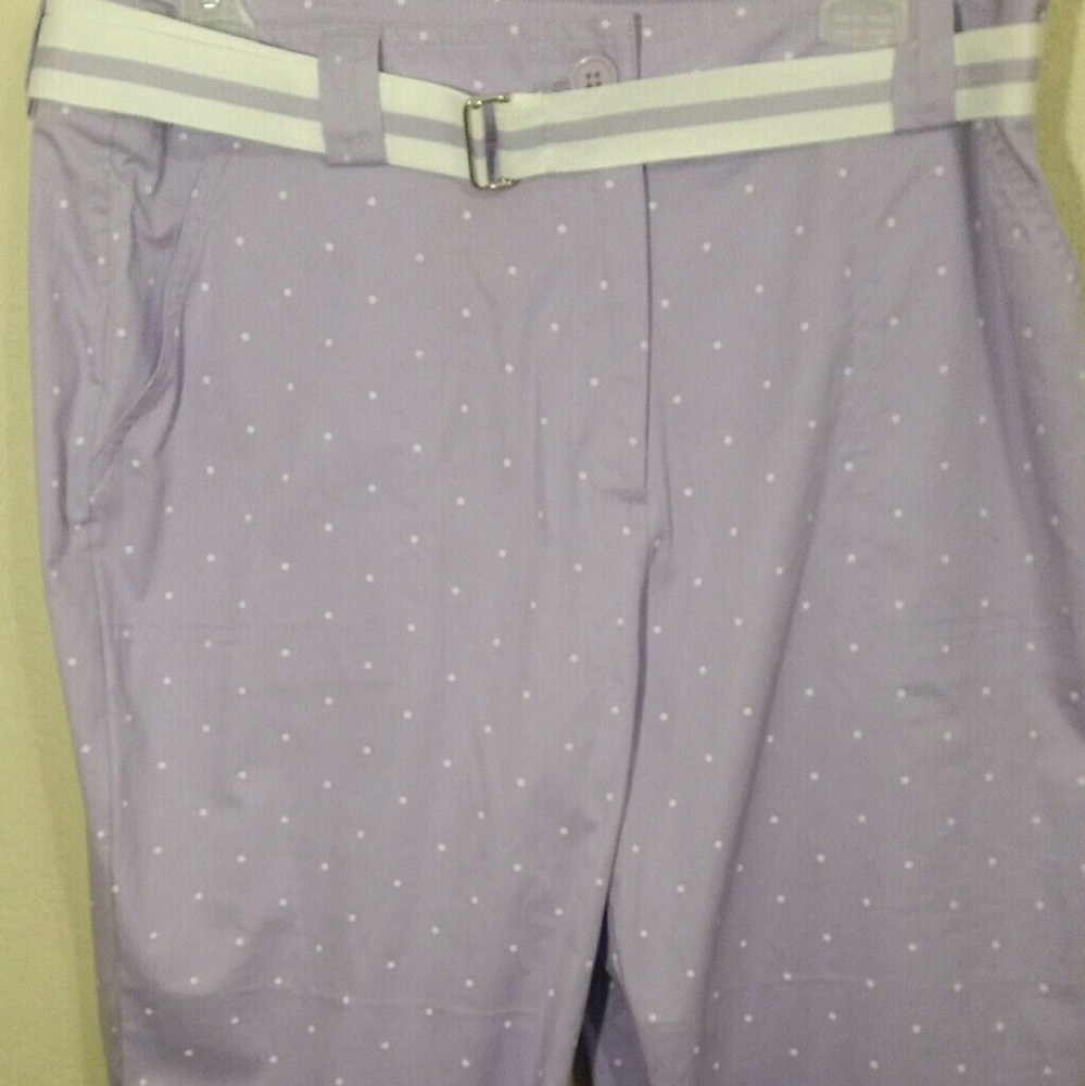 Poka dot baggy purple pants