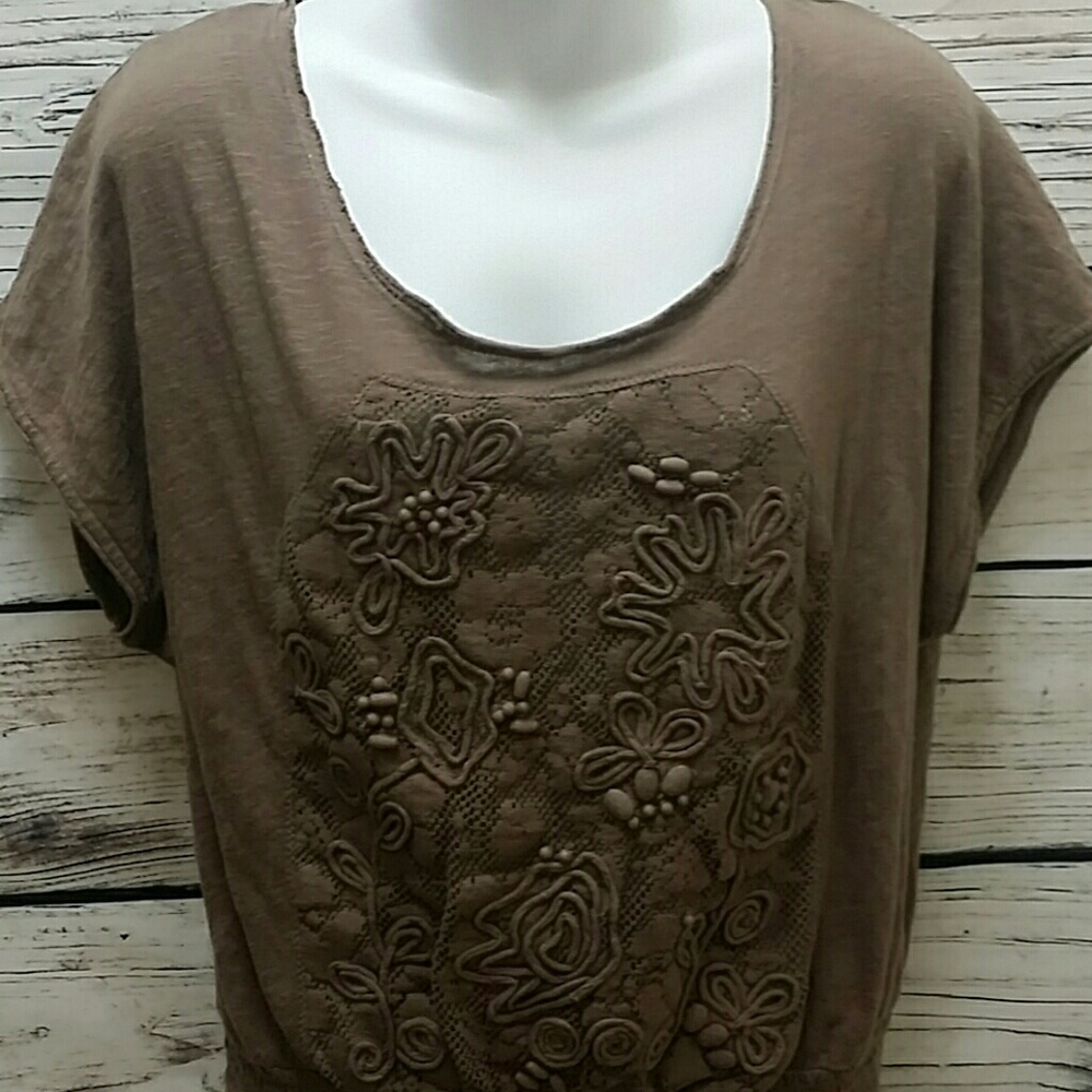 Free People Lace Floral Blouse