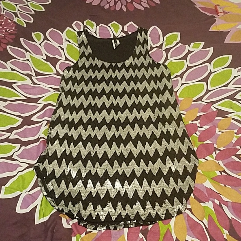 Silver and black dress