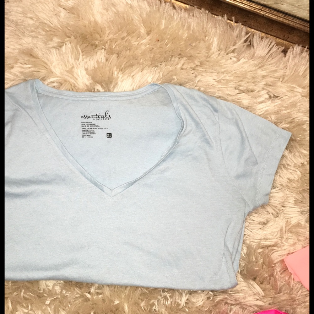 Baby blue V neck