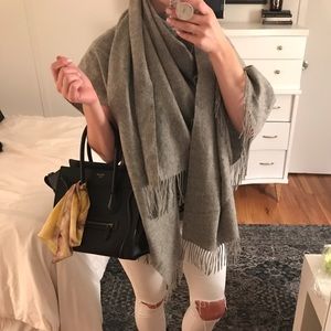 Oversized Grey Wool Scarf