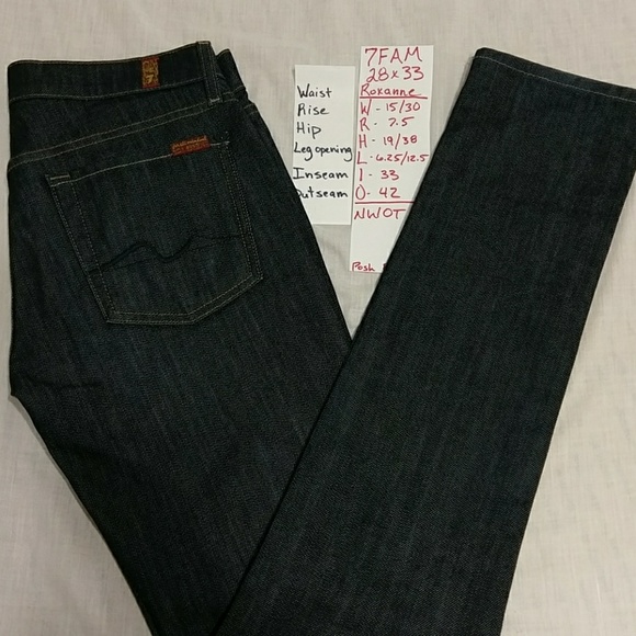 7 for all mankind womens jeans 28 33 roxanne dark - Picture 1 of 5