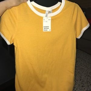 Mustard Yellow and White T-Shirt