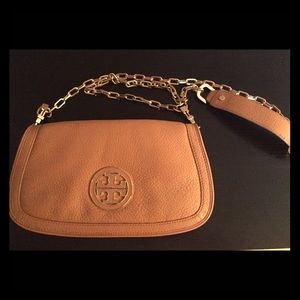 Tory Burch camel nude chain bag/ clutch