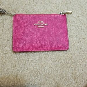 Coach card holder key chain attached
