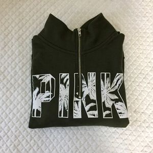 PINK olive quarter zip pullover