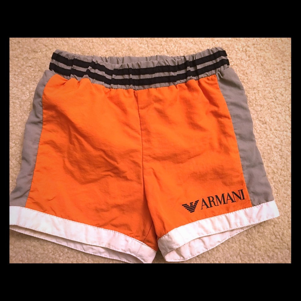 Armani Baby orange swim trunks