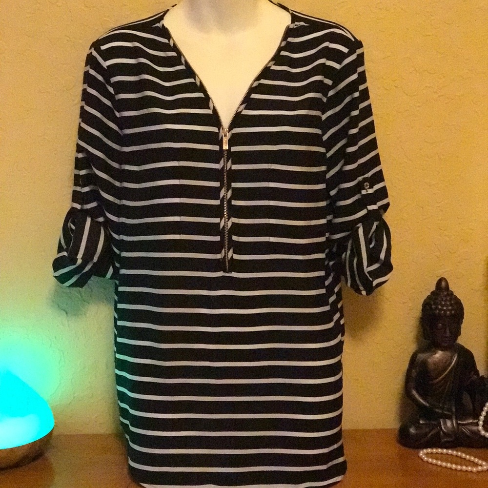 Calvin Klein black and white stripes Blouse