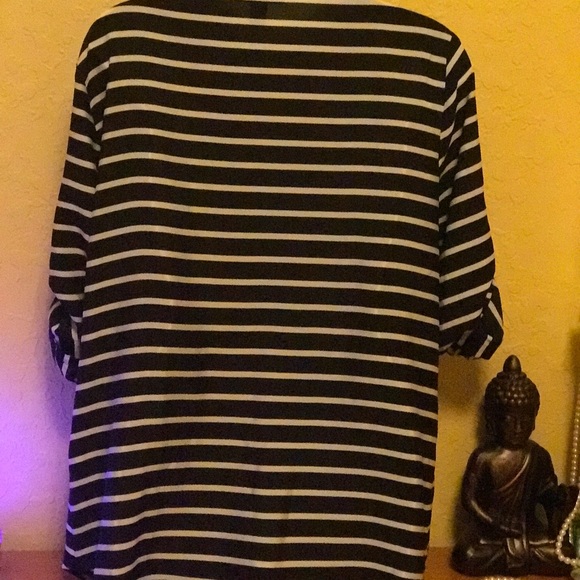 Calvin Klein black and white stripes Blouse - Picture 3 of 6