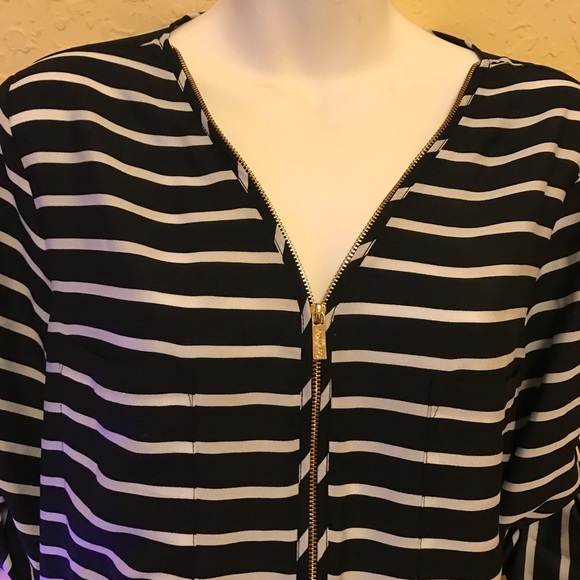 Calvin Klein black and white stripes Blouse - Picture 6 of 6
