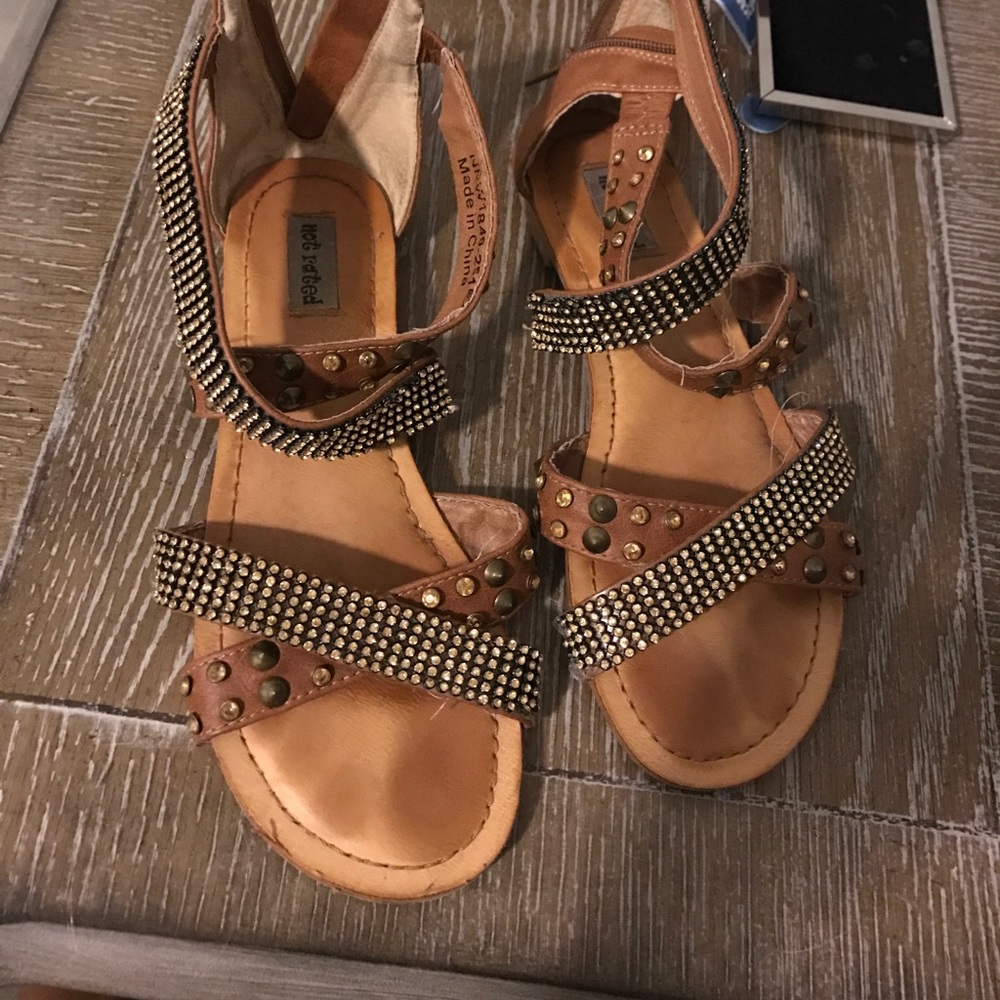 Brown beaded sandals