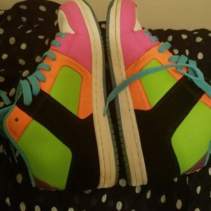 Dc, multi color sneakers. Sz 9