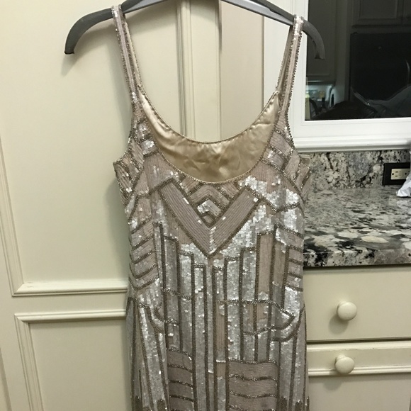 Champagne colored sequin Parker dress - Picture 2 of 3