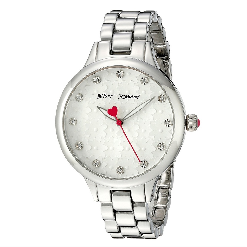 Silver Watch with Beautiful Floral Motif