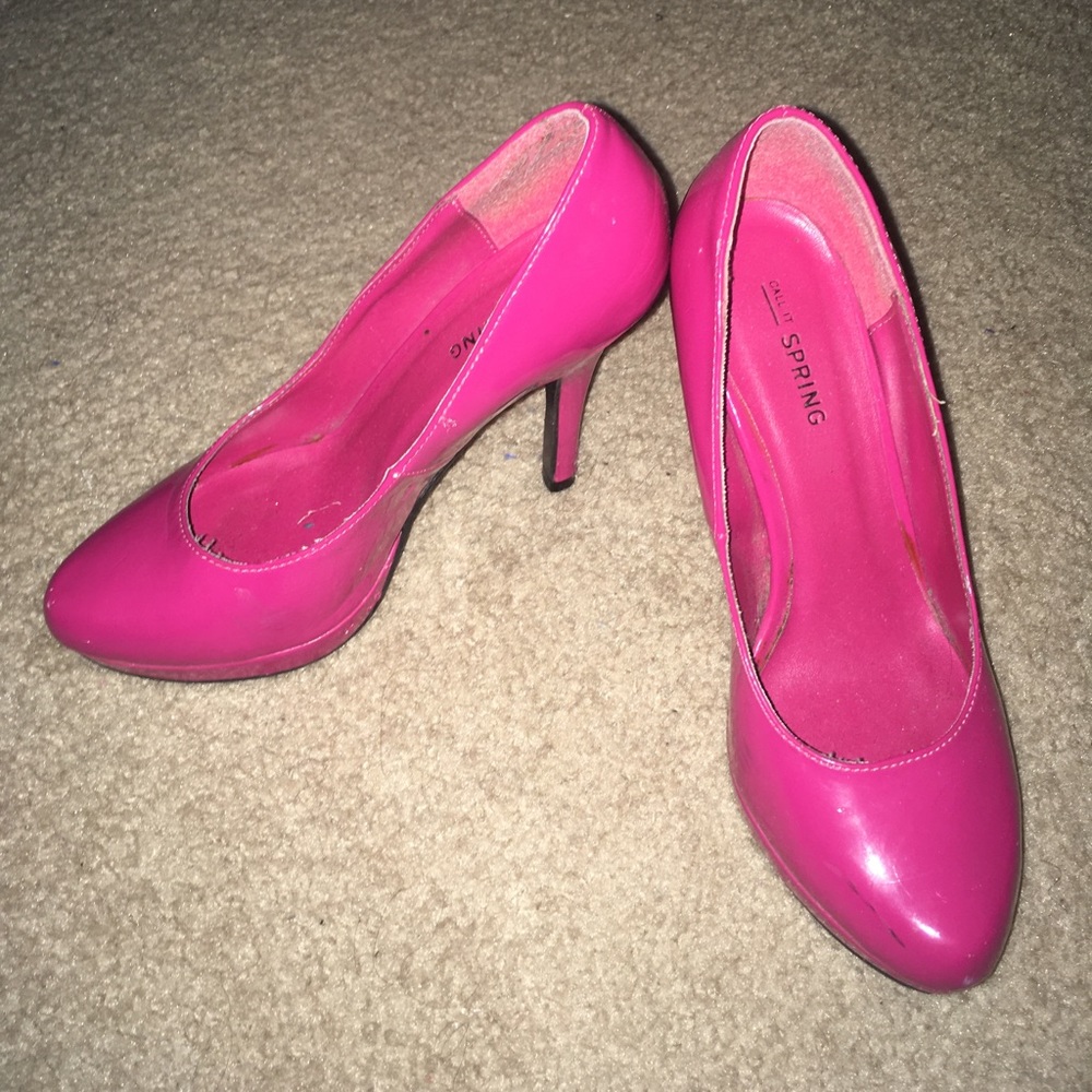 Call It Spring Hot Pink Heels!