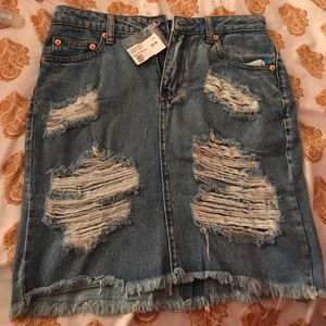 "Dramatic Skirt" from Fashion Nova. Blue jean