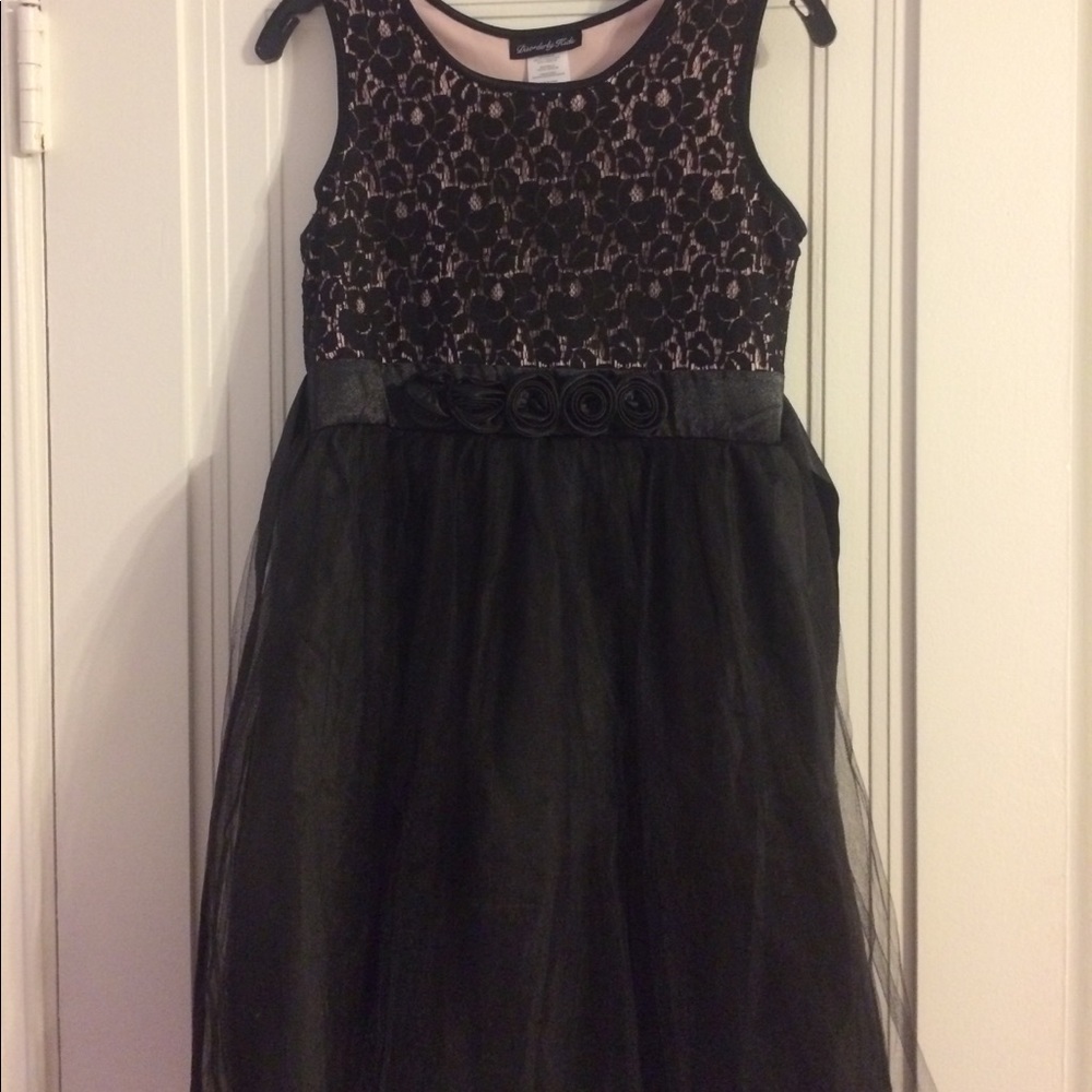 Black Lace Mesh Dress