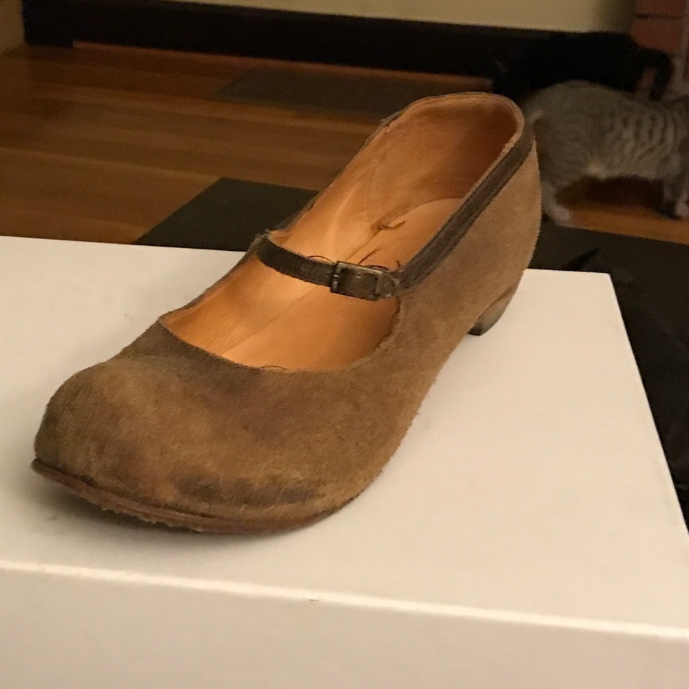 Brown suede Mary Janes