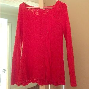 Anthropologie Red sweater