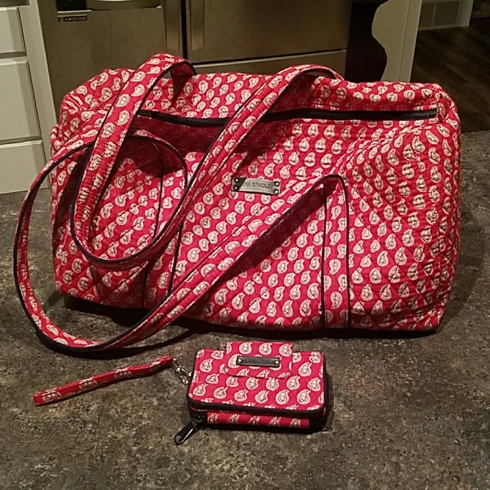 Vera Bradley RARE design Red Bandana bag wristlet