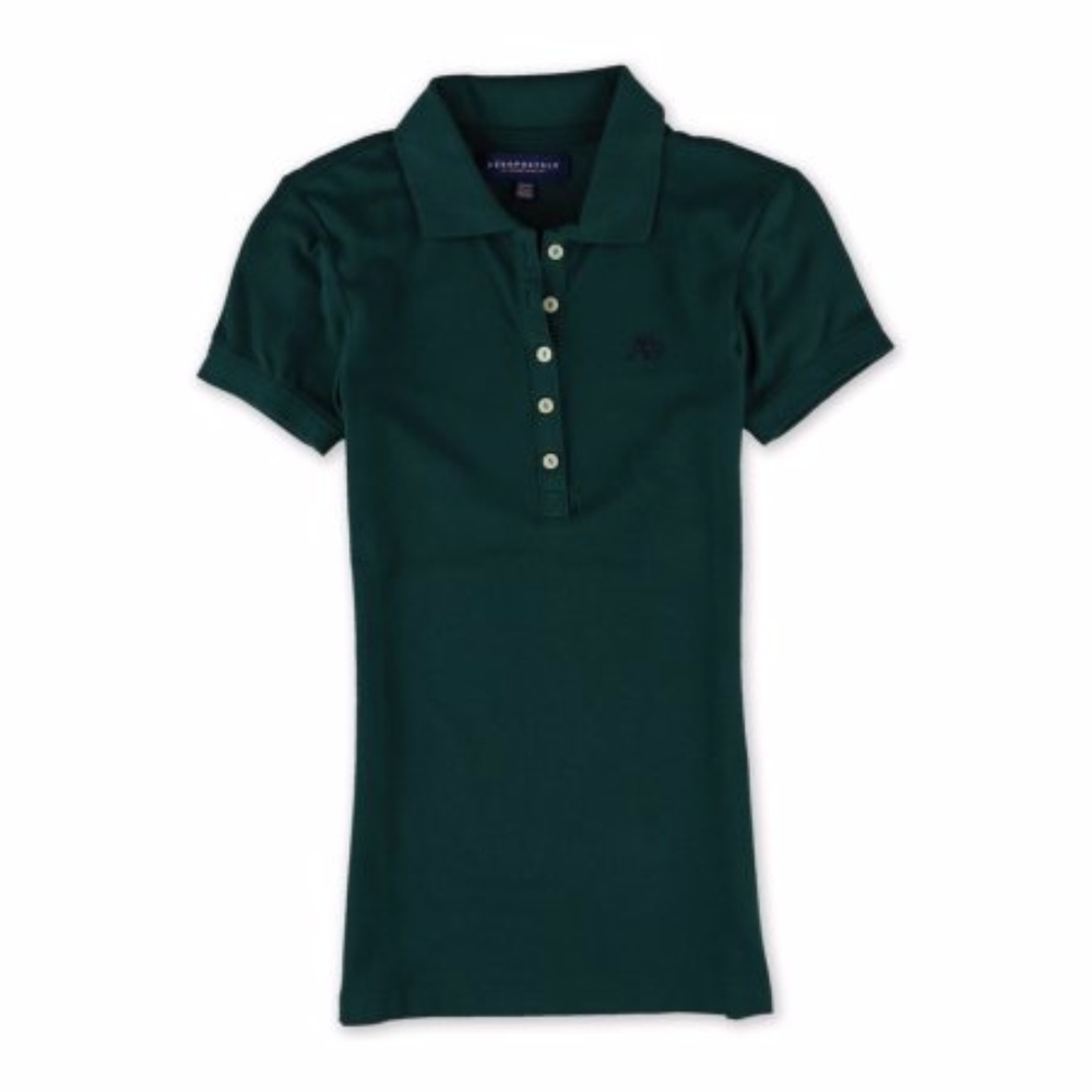 Dark Green Aeropostale Juniors A87 Polo Shirt