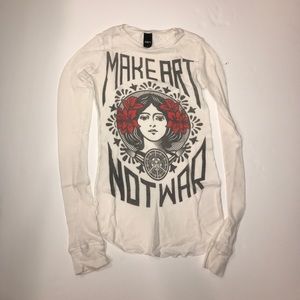 OBEY - long sleeve waffle-knit shirt