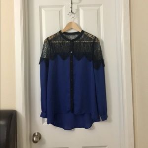 Lace & chiffon blouse