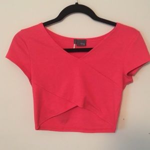 Sparkle and Fade hot pink crop top