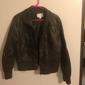 Target brown leather jacket