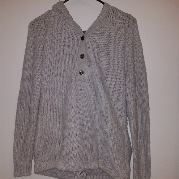 Cozy Old Navy Grey Knitted Hoodie - Picture 1 of 4
