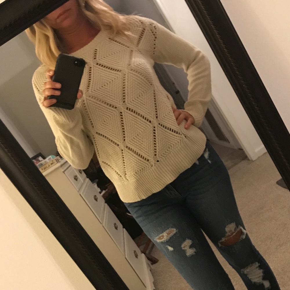 Cream cutout sweater