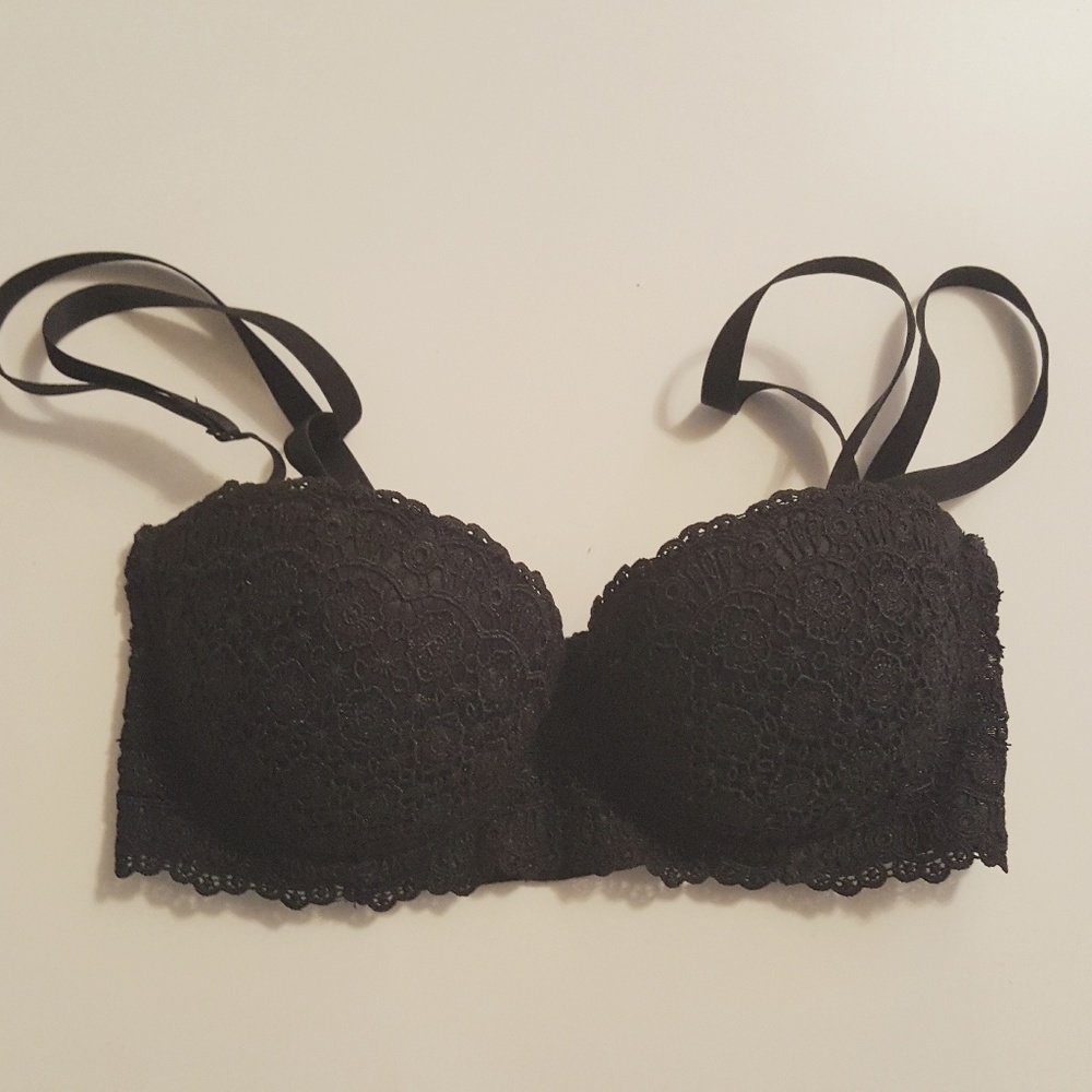 Black Lace Detailed Fredericks Demi Bra