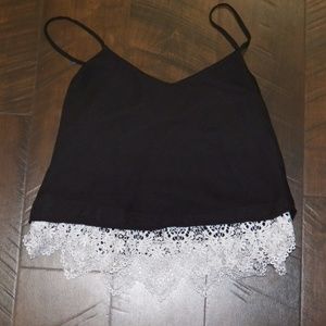 Rue 21 Black and White lace Crop Top