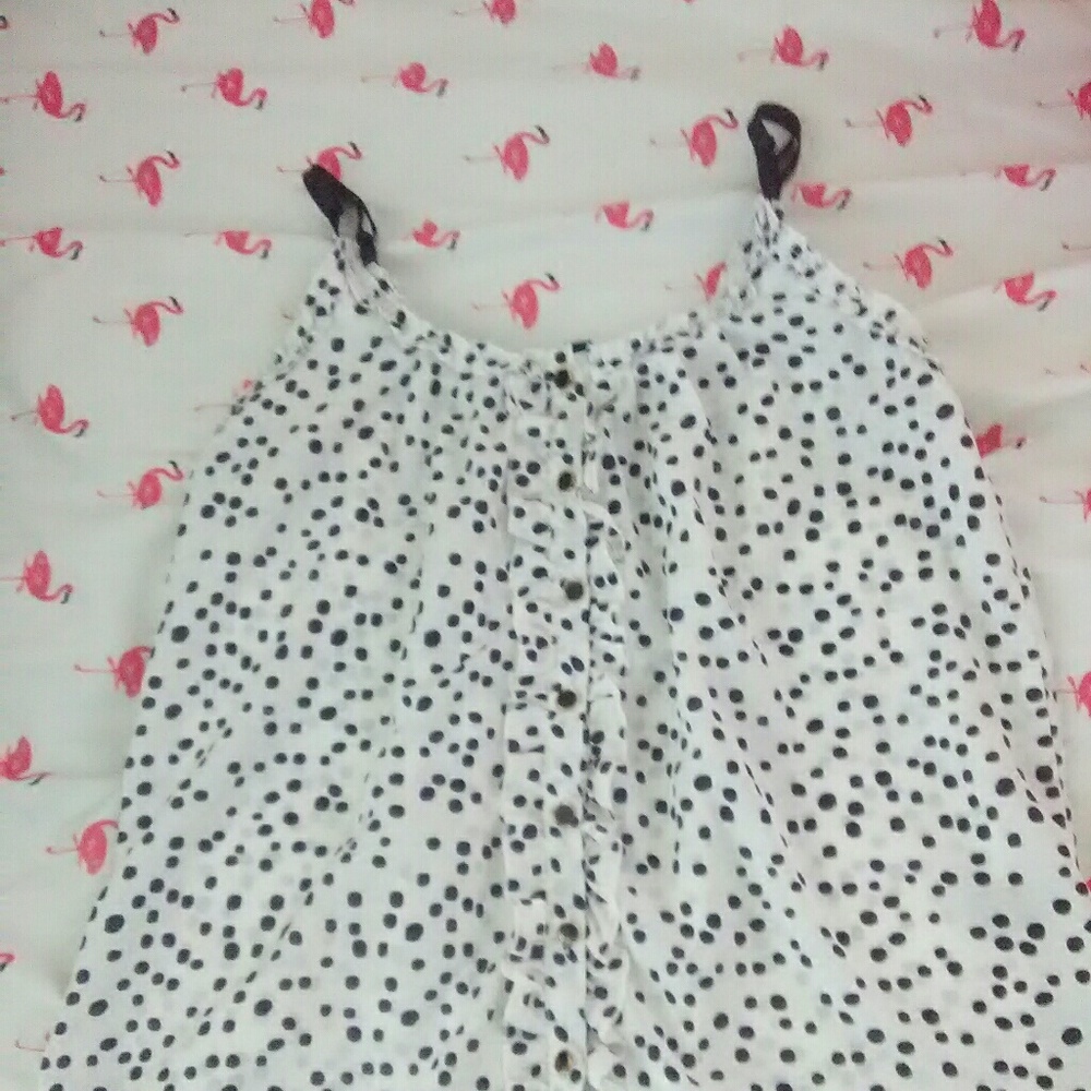 MEDIUM POLKA-DOT BLOUSE WITH SPAGHETTI  STRAPS
