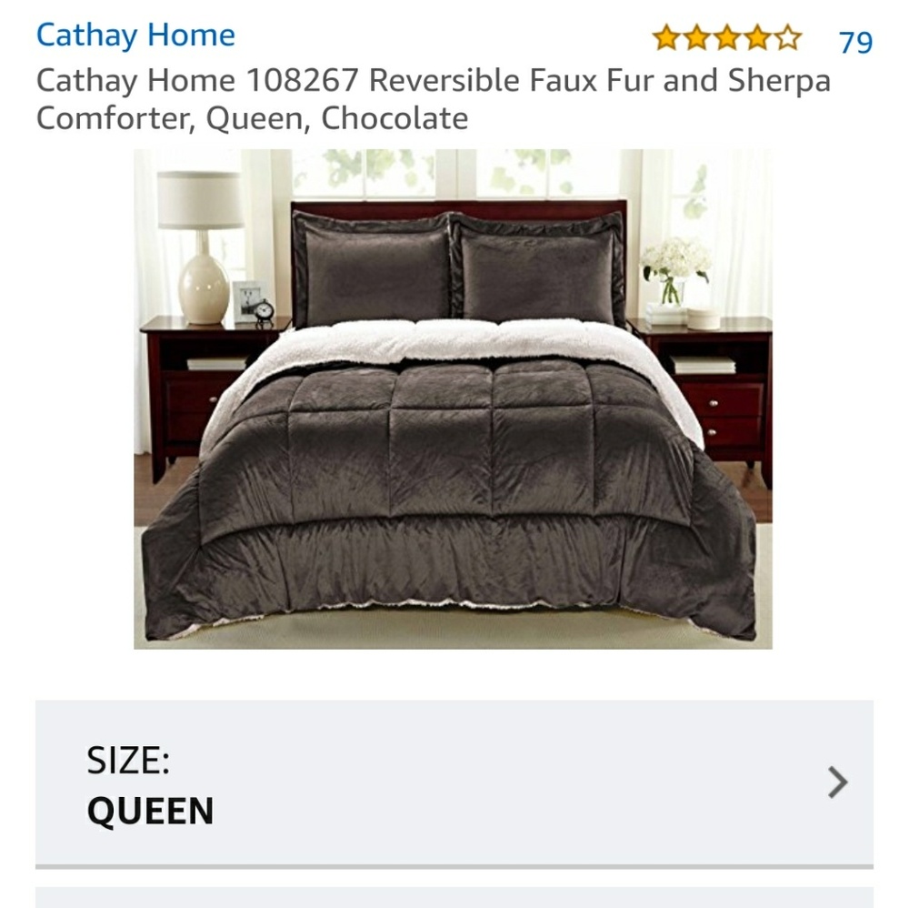 SOLD Cathay Reversible Faux Fur& Sherpa Comforter