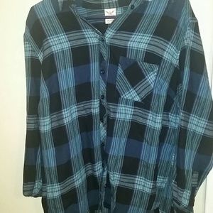 Blue plaid flannel