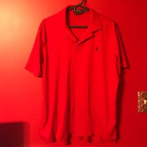 Red polo shirt