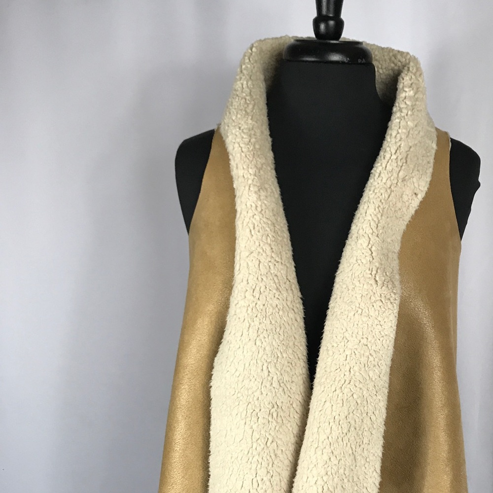 Faux Suede and Shearling Vest Sz M