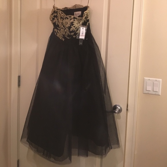 NWT Beautiful black & gold cocktail dress - Picture 2 of 5