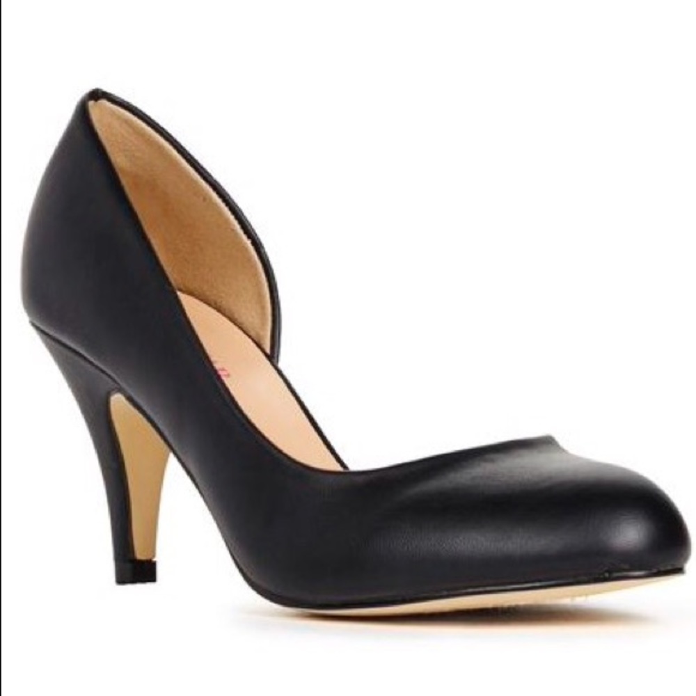 JustFab Black D'orsay Cutout Heels