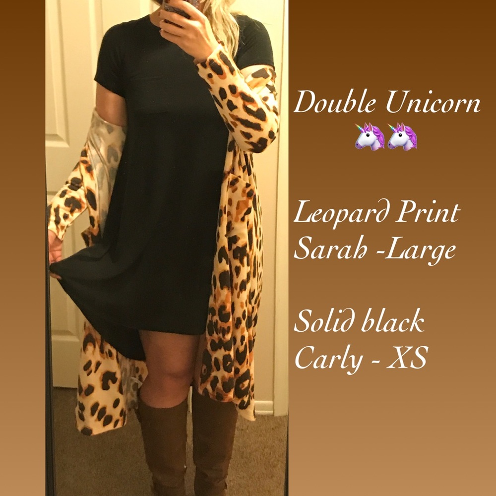 NWT Leopard animal print Sarah and GUC Black Carly