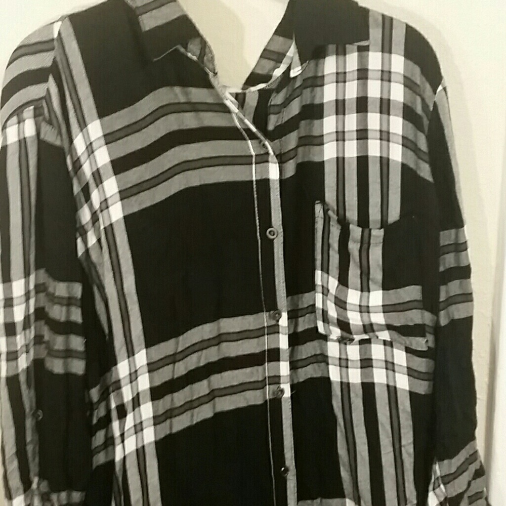 Black and white plaid flannel