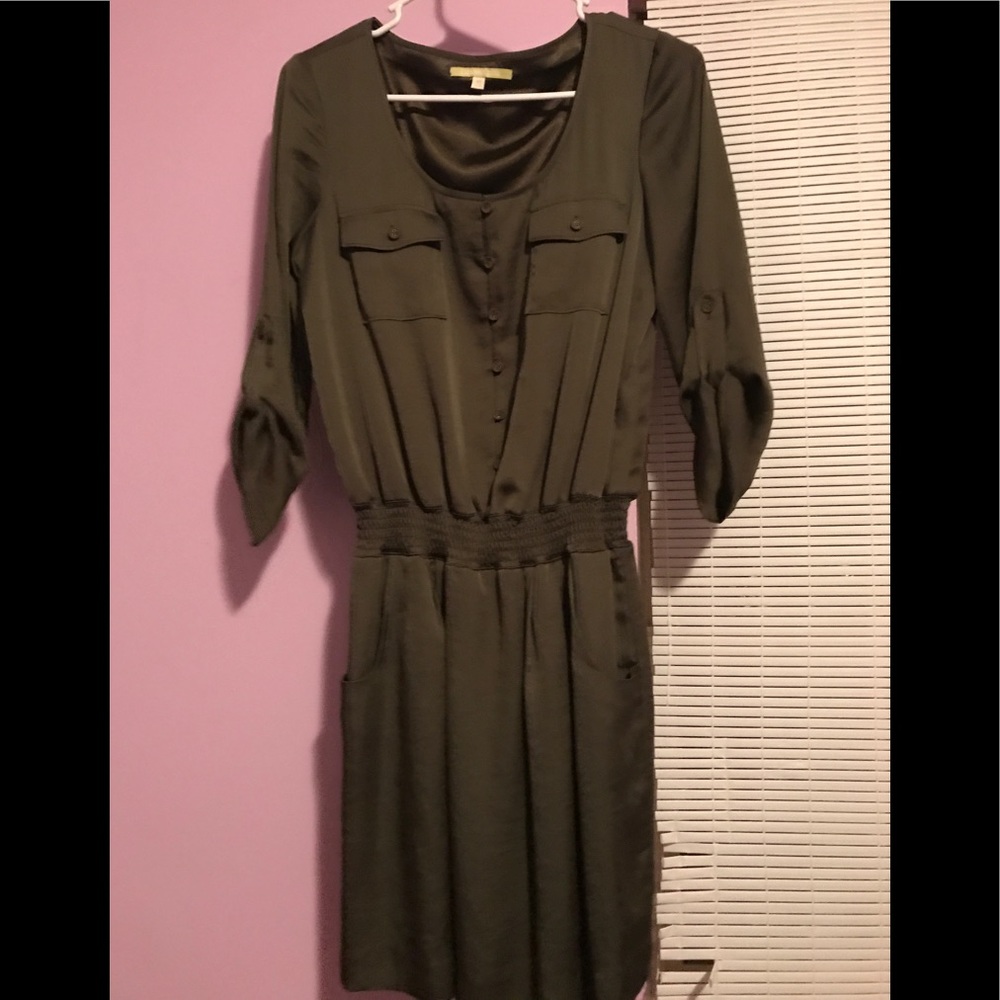 A army green Gianni Bini dress.