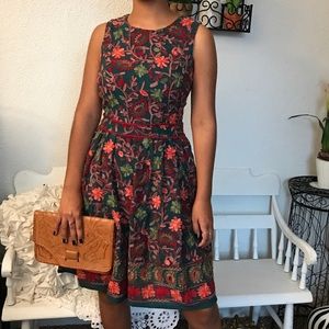 Anthropologie Adelyn Rae Needlepoint Garden Dress