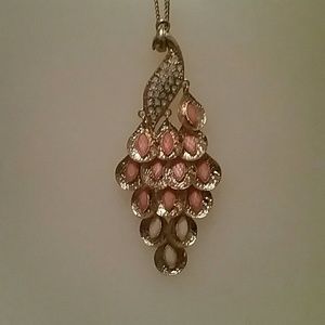 Peacock long necklace