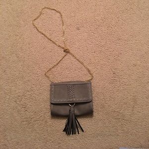 Gray tassel cross body