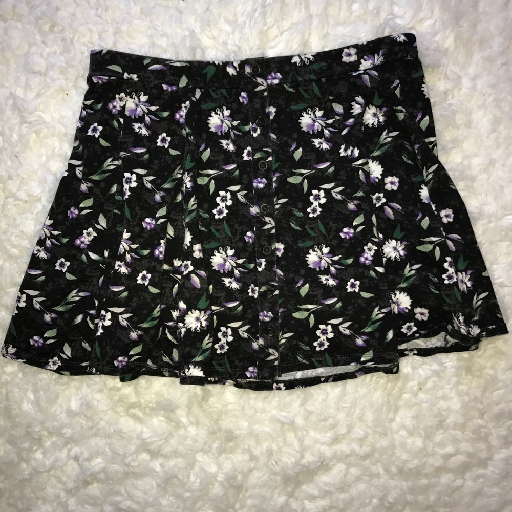 Floral print skater skirt