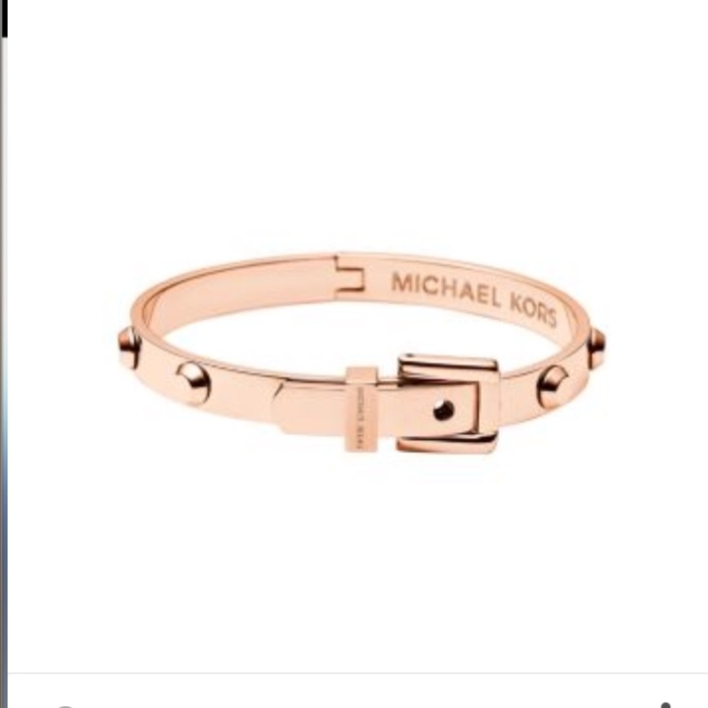 Michael kors rose gold belt buckle bangle