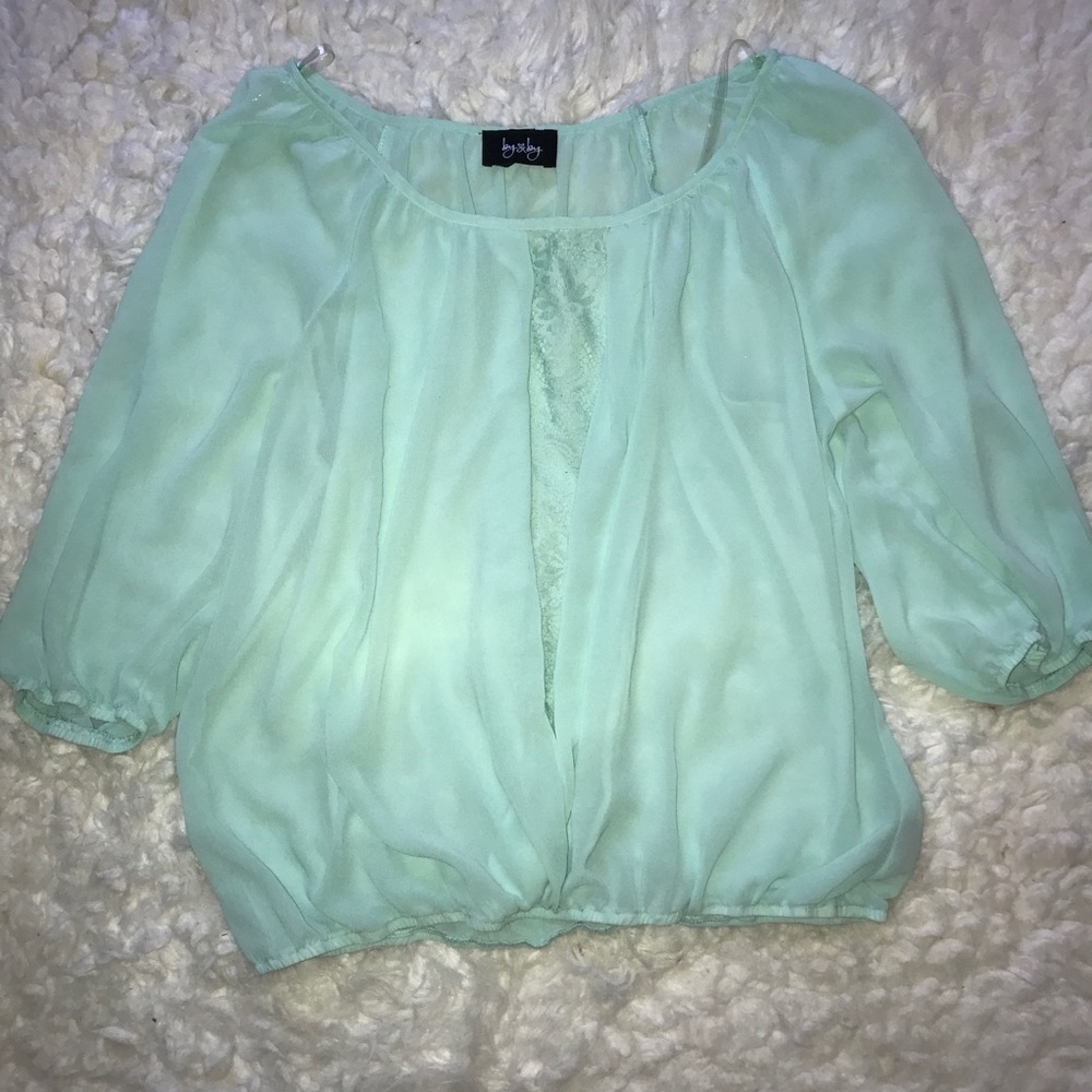 Blue chiffon blouse
