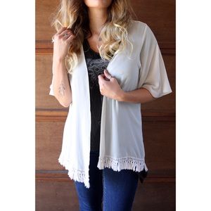 Cream tassel kimono